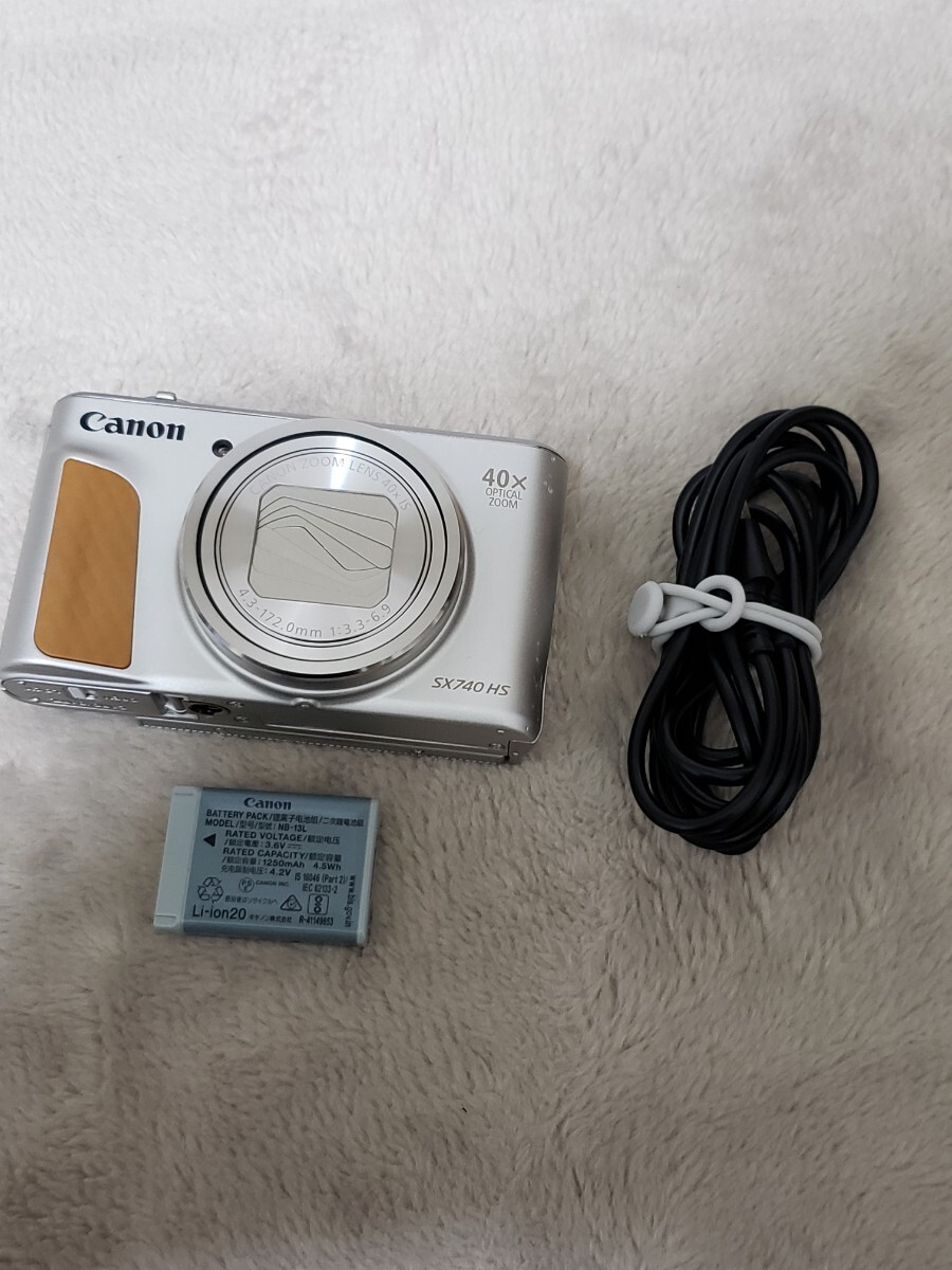 Canon キャノン PowerShot パワーショット SX740HS コンパクトデジタルカメラ コンデジ シルバー カメラ 中古 簡易動作確認済み の画像1