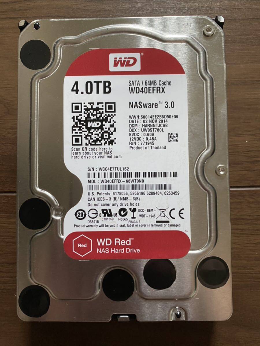 Western Digital WD40EFRX 4TB SATA 3.5インチ WD Red NAS内蔵ハードディスク 中古美品99.99%新_画像1