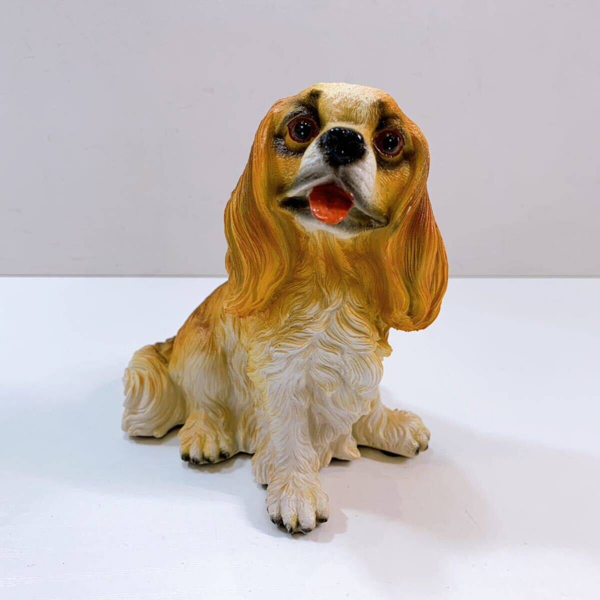 191.ドッグオブジェ キャバリア 20個セット リアルな犬の置物 樹脂石膏 インテリア 小物 ガーデンオーナメント アンティーク 現状品の画像2