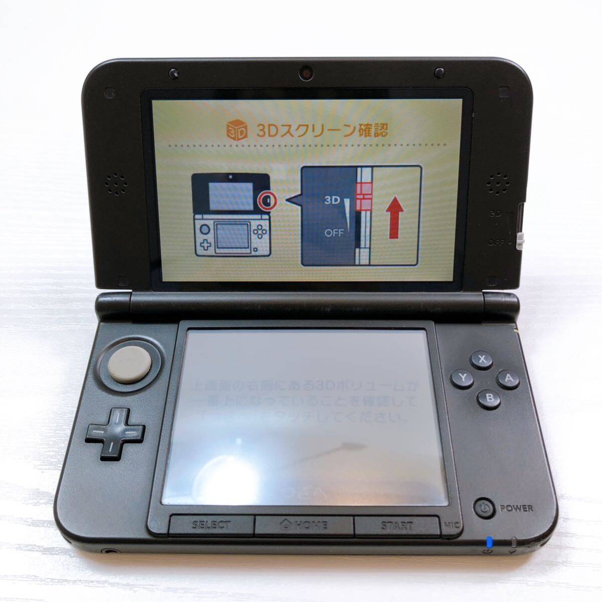 114【中古】Nintendo 3DS LL 本体 SPR-001 ニンテンドー 3DS 専用 ブラック タッチペン 充電器付き 任天堂 動作確認 初期化済み 現状品_画像8