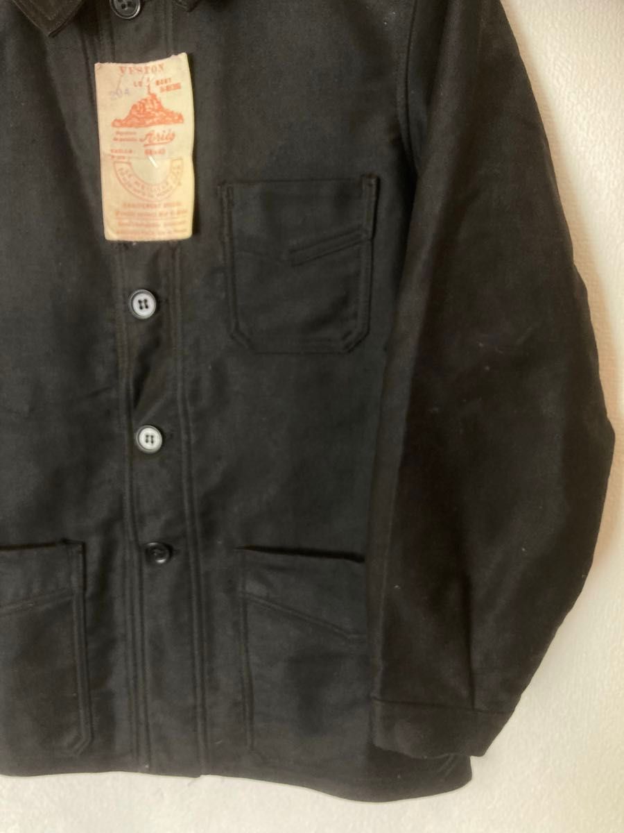 未使用品 30s ブラックモールスキンジャケット モンサン 未使用品 30s ブラックモールスキンジャケット モンサン