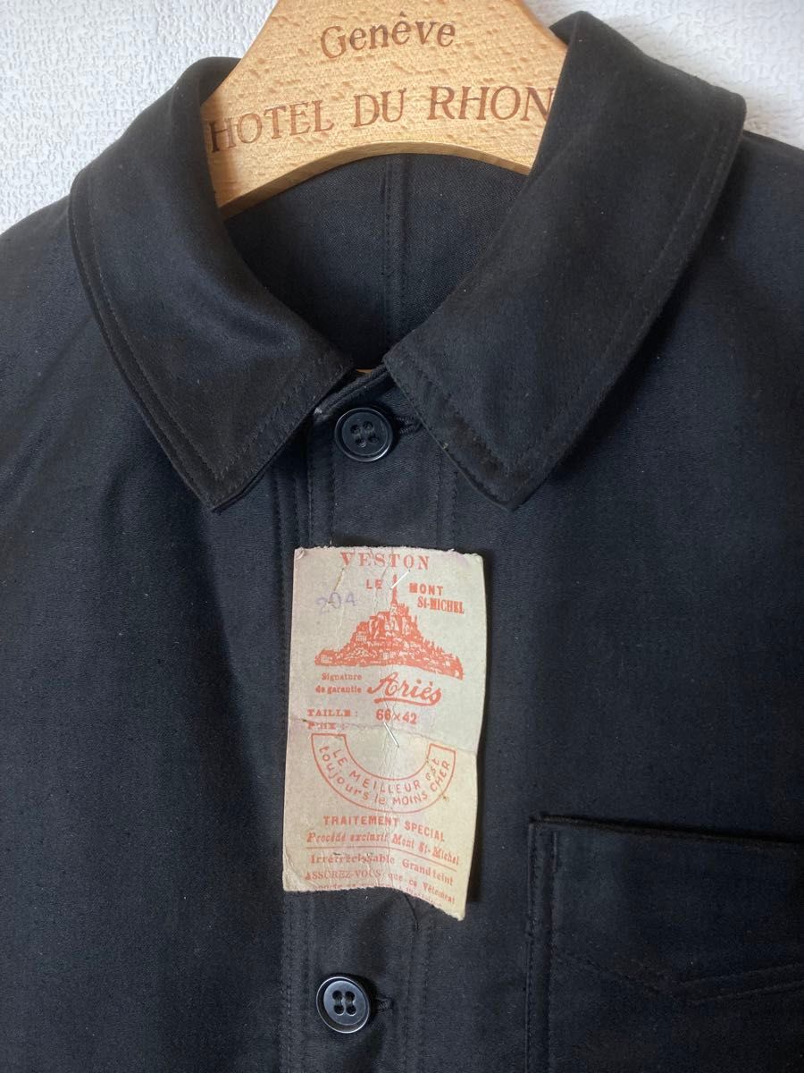 未使用品 30s ブラックモールスキンジャケット モンサン 未使用品 30s ブラックモールスキンジャケット モンサン