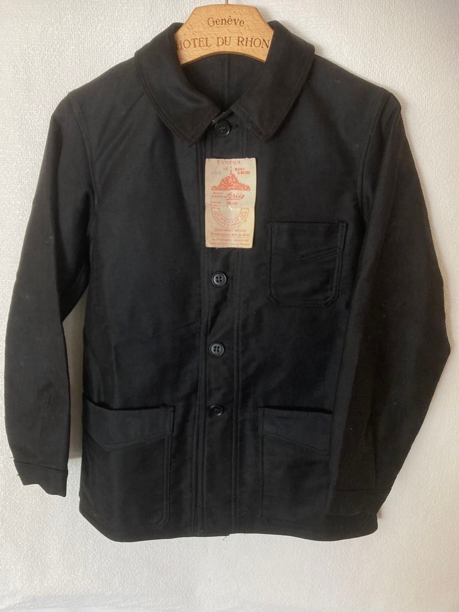 未使用品 30s ブラックモールスキンジャケット モンサン 未使用品 30s ブラックモールスキンジャケット モンサン