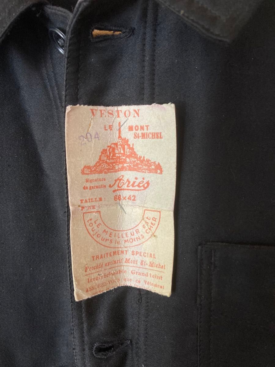 未使用品 30s ブラックモールスキンジャケット モンサン 未使用品 30s ブラックモールスキンジャケット モンサン