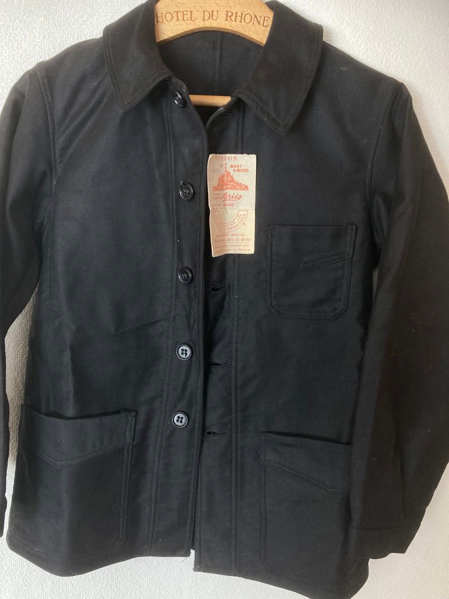 未使用品 30s ブラックモールスキンジャケット モンサン 未使用品 30s ブラックモールスキンジャケット モンサン