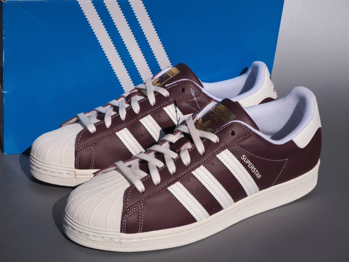 在庫ラスト デッド!! 28cm 新品 20年製 限定 adidas SUPERSTAR スーパースター ワインレッド FY3010 金ベロ 天然皮革の画像3