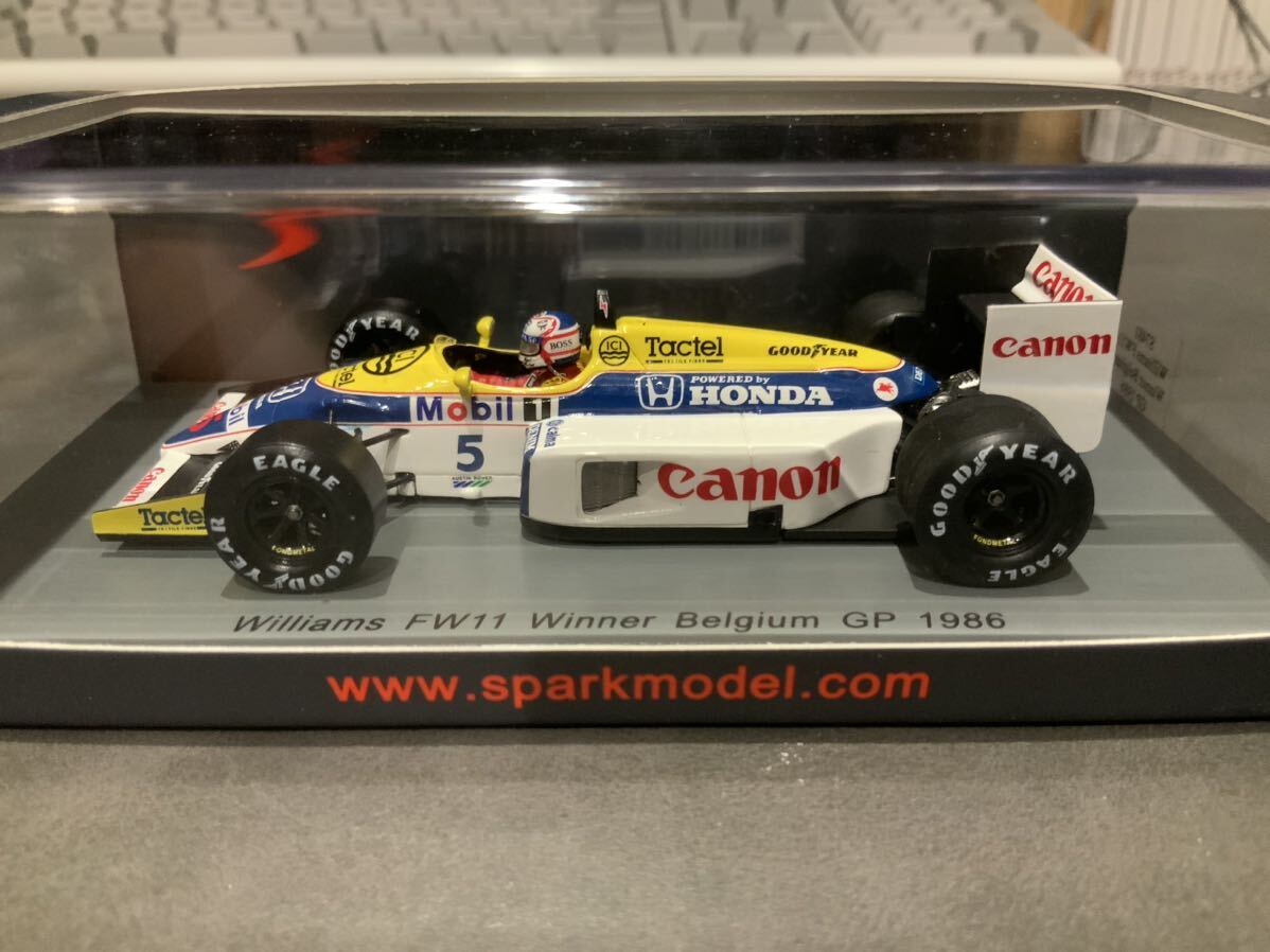 スパーク Spark 1/43 S7481 ウイリアムズ・ホンダ #5 1986年ベルギーGP優勝 ナイジェル・マンセルの画像2