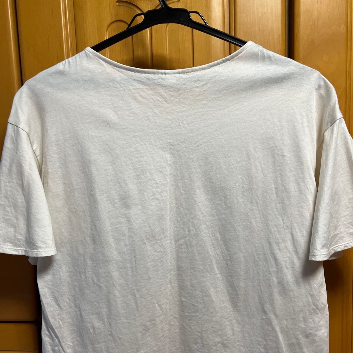 ユニクロ オフホワイトマーセライズフレアスリーブTシャツ半袖Mサイズ