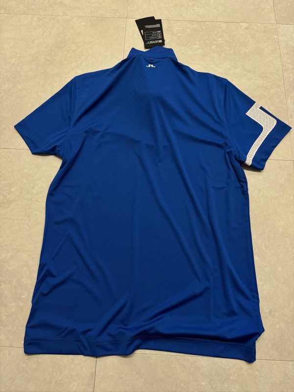 4658] new goods [J.LINDEBERG / J. Lindberg M stretch polo-shirt Bridge Logo 4way stretch golf wear ] blue 