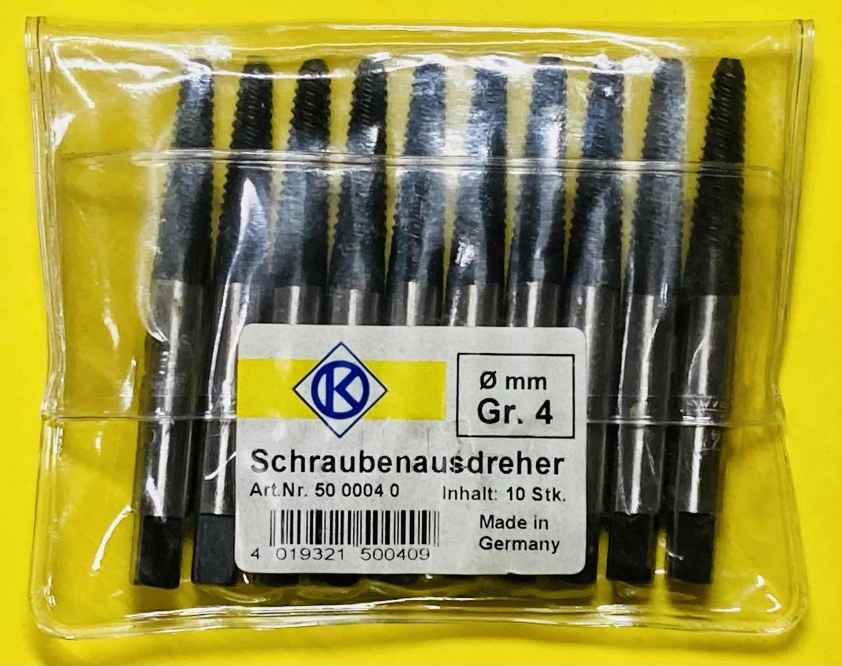 KOCH（コッホ）ドイツ製 スクリューエキストラクター No.4（M11～14ボルト用）10本セット/逆タップ_画像1