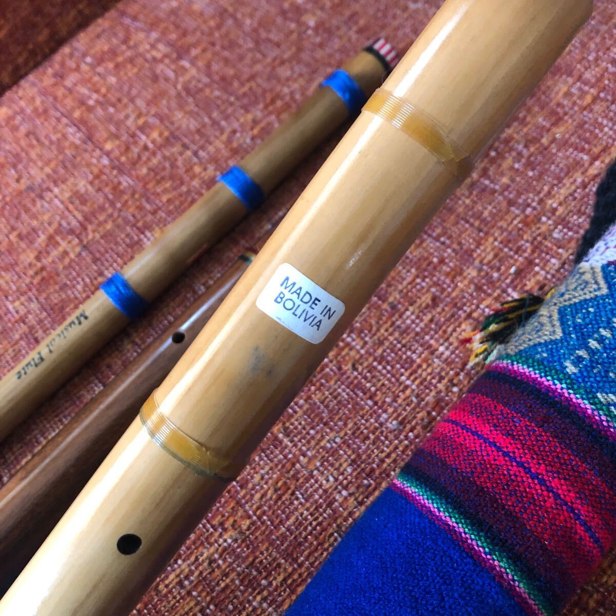 フルート 竹笛 x2 木製笛 x1 ケース付き の画像3