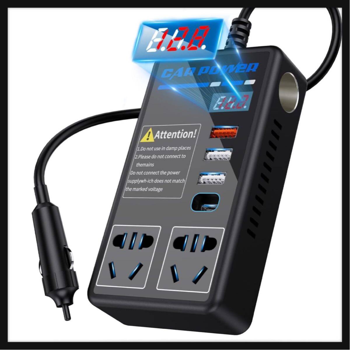 [ breaking the seal only ]ARTSTAR* 200W car inverter in-vehicle inverter converter car outlet in car sudden speed charge QC3.0. speed charge USB supply of electricity 4.AC100