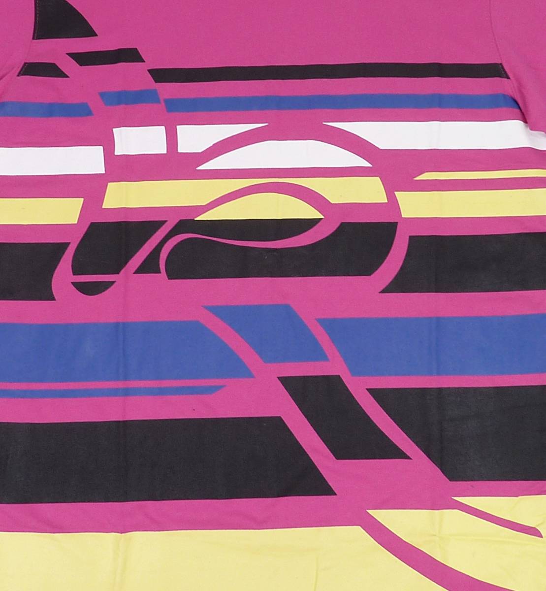 ROCA WEAR ロカウェア ボーダー プリント クルーネック 半袖 Tシャツ ピンク (XXL) [並行輸入品]_画像2