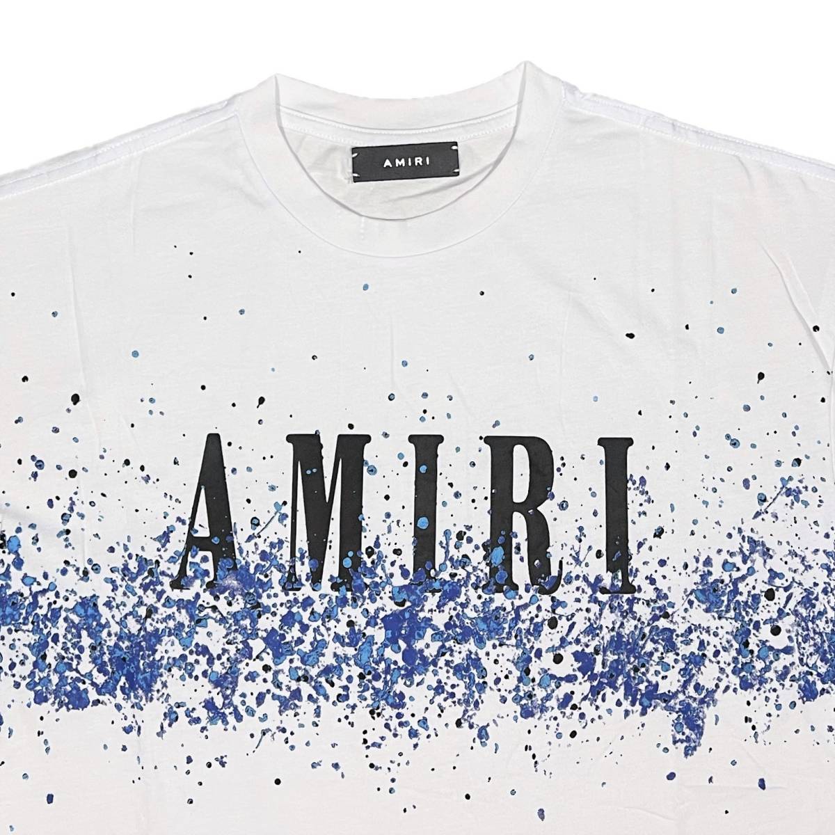 [並行輸入品] AMIRI アミリ BLUE PAINT BLEACH S/S T shirt ブルーペイント ブリーチ 半袖 Tシャツ (ホワイト) (XL)_画像3