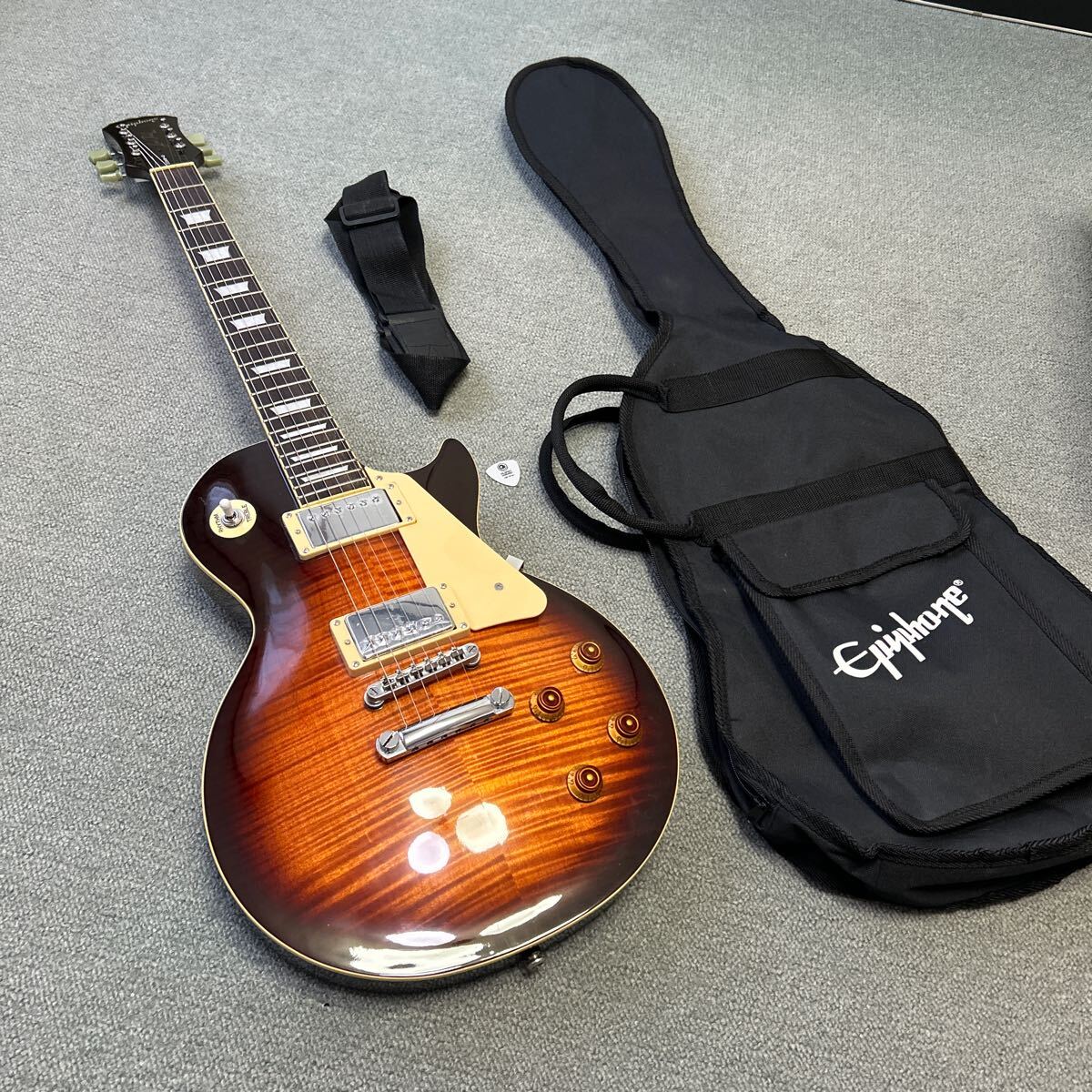 epiphone by Gibson Les Paul standard VS エピフォン ギブソン レスポール スタンダード ジャンク扱い lespaul バーボンバースト バリ虎の画像1