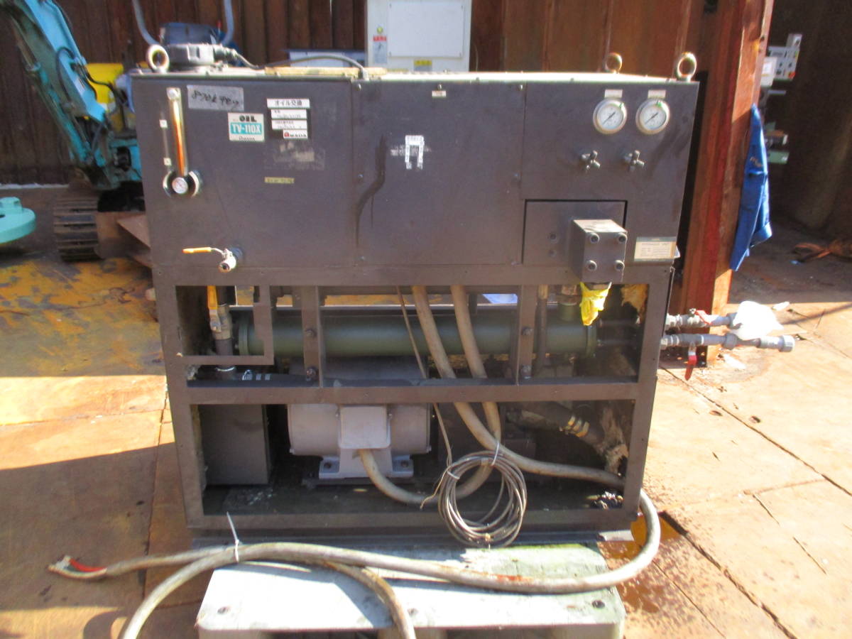 油谷 №4131 油圧ポンプ ユニット 22KW 30馬力 三相200V 吐出量210Kgf/ YUKEN ピストンポンプ 油圧シリンダー 駆動ポンプ 22Kw 大型 中古