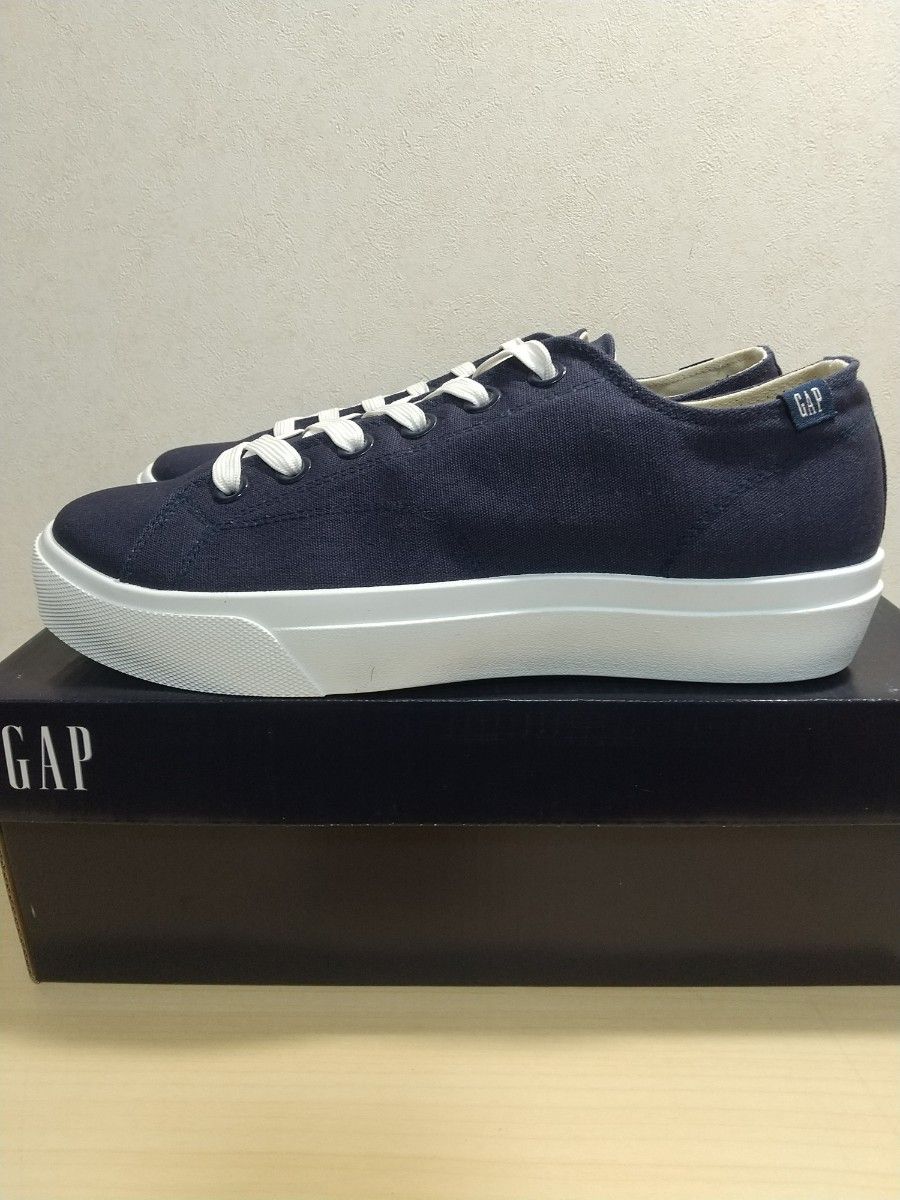 ☆新品☆ GAP（ギャップ） メンズ スニーカー ローカット レースアップ キャンバス シューズ ネイビー 26ｃｍ 