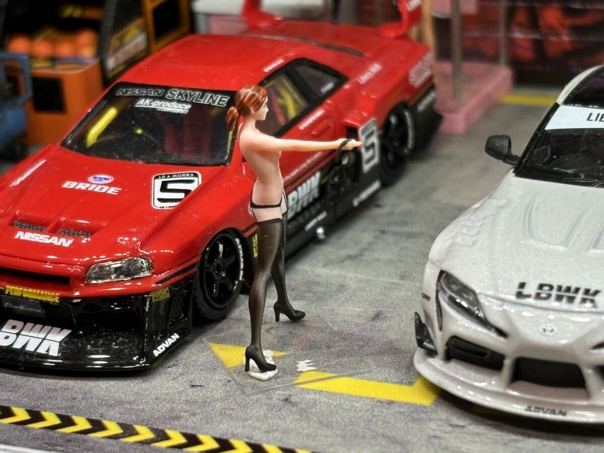 1:64 水着美女 パンスト ゼロヨンレース フィギュア トミカサイズ ジオラマ MINI GT LBWK 日本未発売マテルミニカー MATTEL ドリフトの画像5