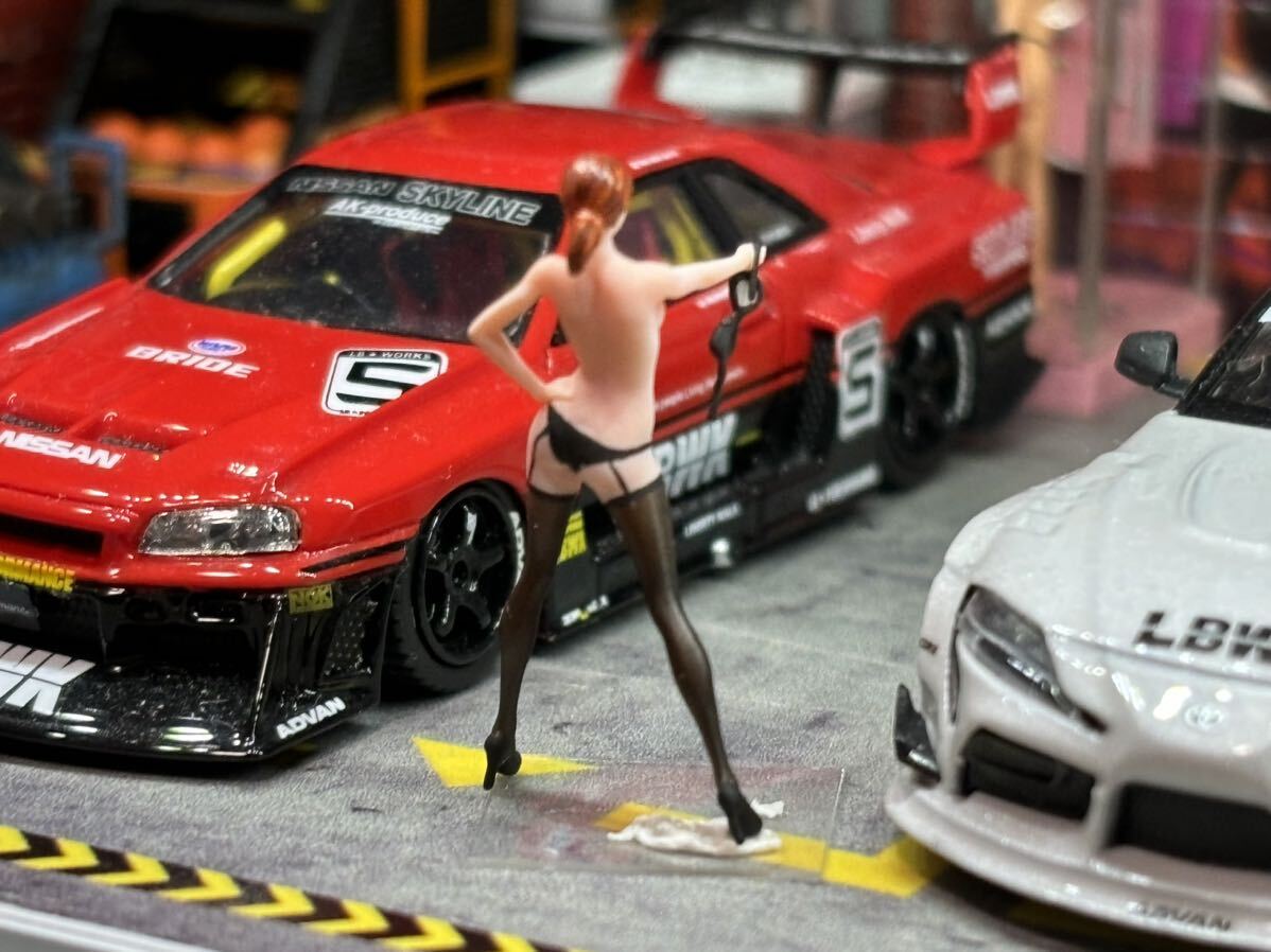 1:64 水着美女 パンスト ゼロヨンレース フィギュア トミカサイズ ジオラマ MINI GT LBWK 日本未発売マテルミニカー MATTEL ドリフトの画像2