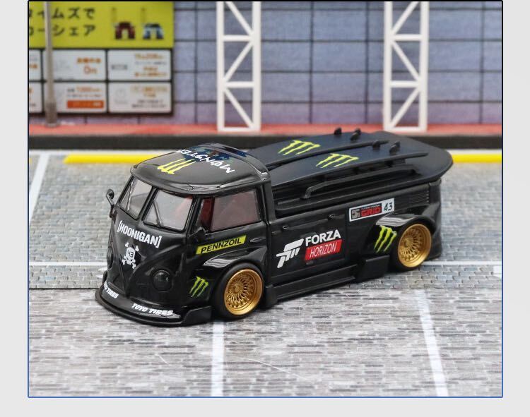 1/64 　フォルクスワーゲン　ピックアップトラック　車高短　カスタムバスVW VOLKSWAGEN モンスター doubleミニカー　在庫限定一台_画像5