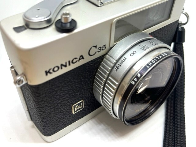 KONICA コニカ C35 E＆L レンジファインダー フィルムカメラ HEXANON 1：2.8 38mm 純正ソフトケース付の画像5