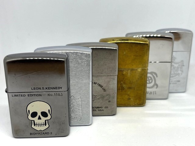 ZIPPO ジッポー ライター 6点おまとめ バイオハザード2 リミテッド シリアル入り/アメリカ イーグル刻印/キングダムオブハワイ/ゴールド 他の画像1