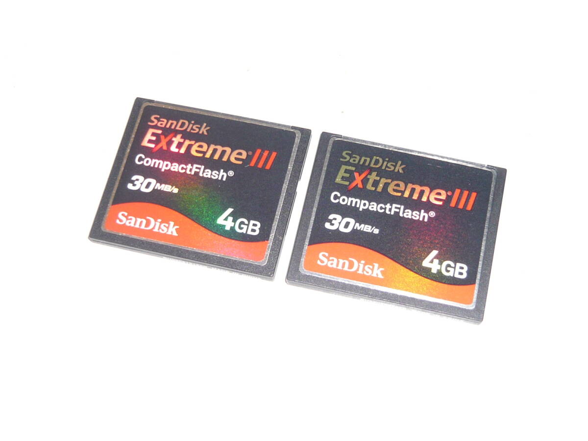 動作保証！SanDisk ExtremeⅢ CFカード 4GB 2枚セットの画像1