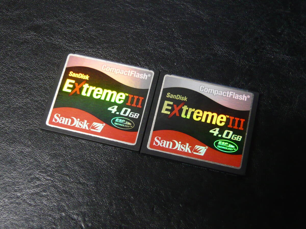 動作保証！SanDisk ExtremeⅢ CFカード 4GB 2枚セットの画像1