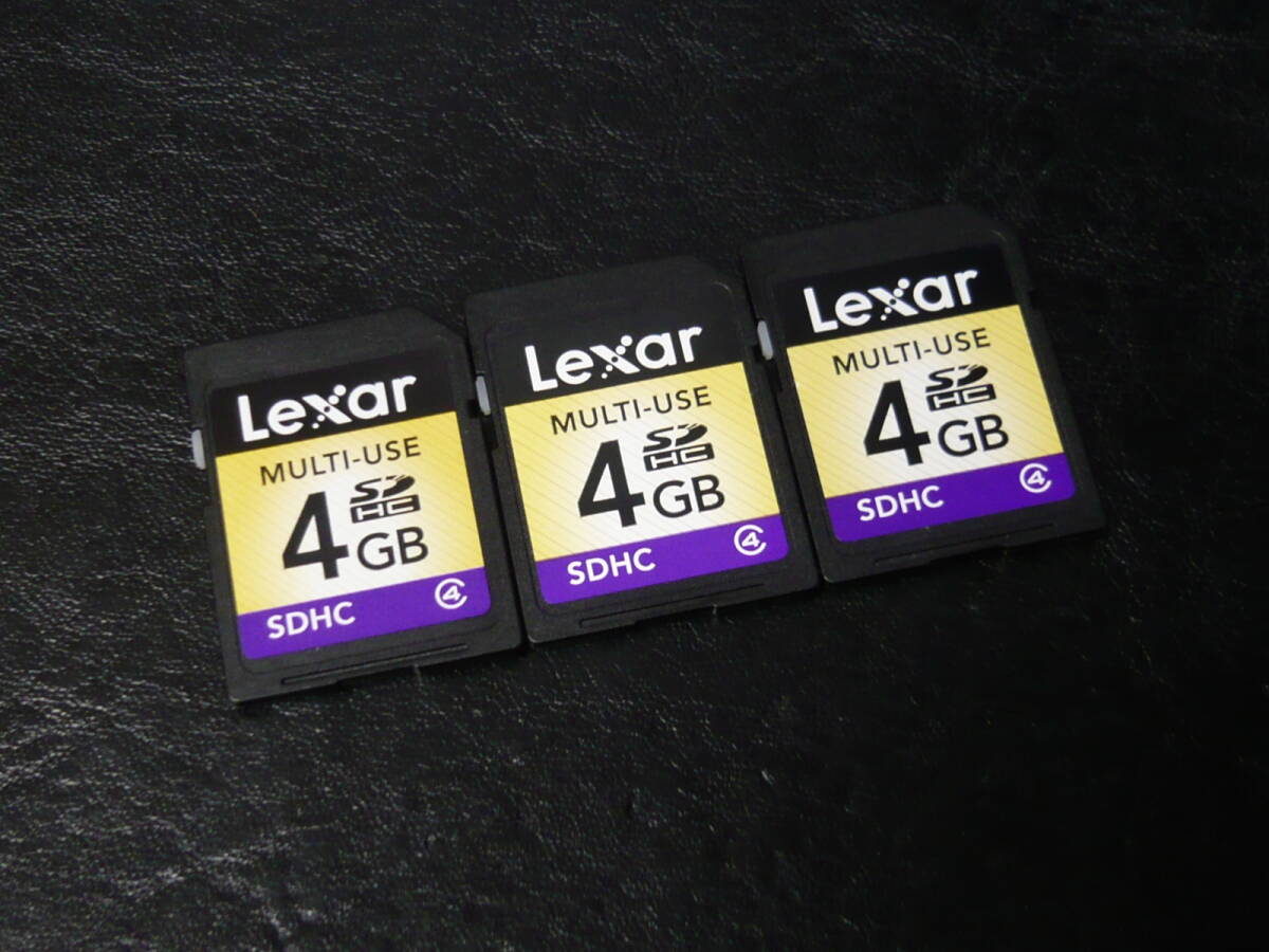 動作保証！Lexar SDHCカード 4GB クラス④ 3枚セット_画像1