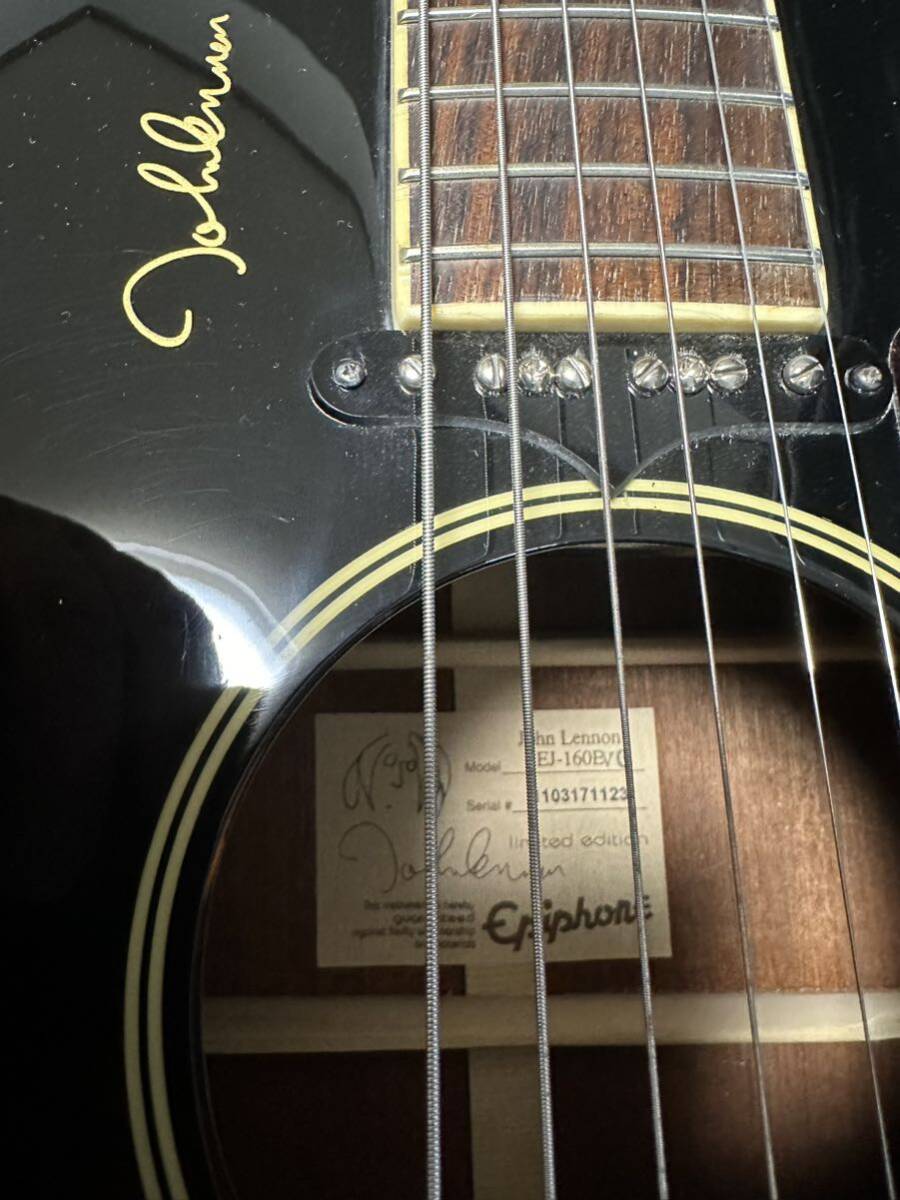EPIPHONE エレアコ JOHN LENNON EJ-160 EVC エピフォン ギター ハードケース付Epiphone アコースティックギターの画像5