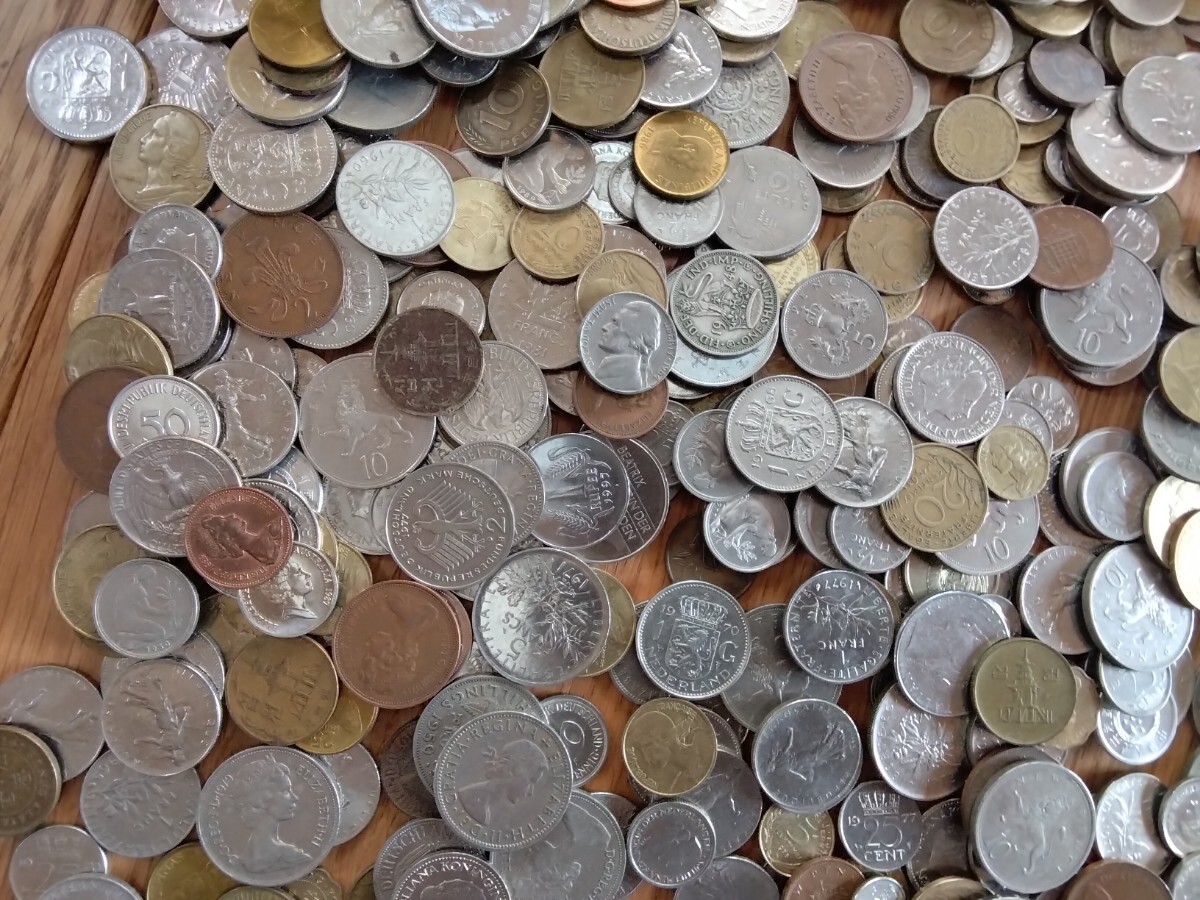 ビンテージ　海外コイン　1960〜80年代　3.3kg　大量　ヨーロッパ系　イギリス　フランス　ドイツ　オランダ　古銭　外国硬貨　海外硬貨_画像4