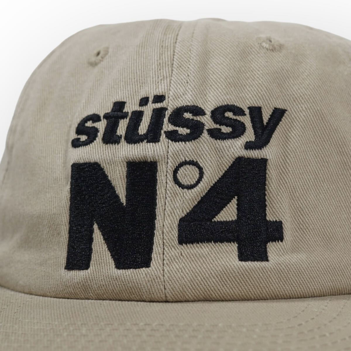 【日本未発売】STUSSY No.4 LOW PRO CAP CRM ステューシー　/ヴィンテージ加工　ウォッシュドコットン　ステューシー　キャップ
