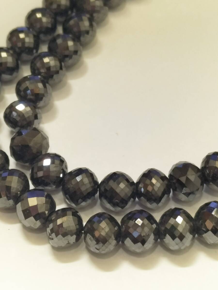 美品◆天然ブラックダイヤモンドネックレス 202ct◆Black diamond necklace ◆鑑別書・ソーティング付き ミラーボールカットの画像1