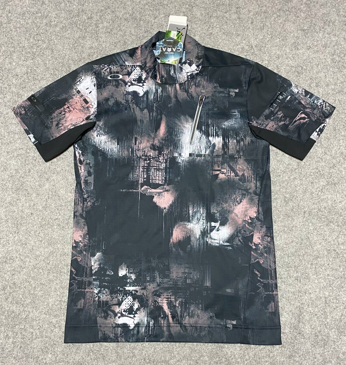 送料350円～◇新品◇OAKLEY GOLF オークリー ゴルフ◇M(JPN)◇吸汗速乾/肌面ドライ SKULL BLURRED MOCK SHIRT スカル モックネックシャツ _画像1