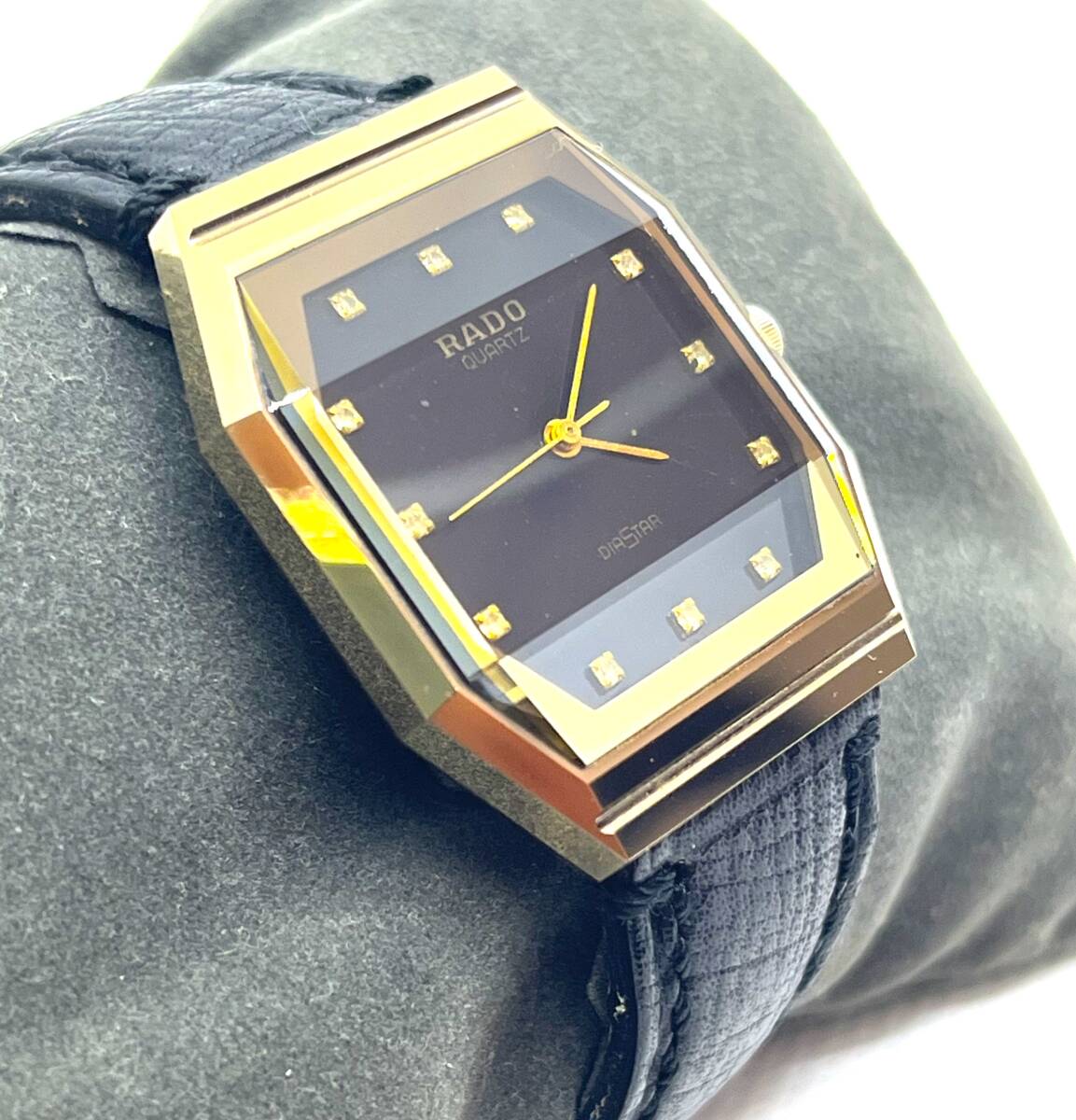 【１円～】　RADO ラド－　メンズ　レディース腕時計　DIYSTAR　ダイヤスター　革ベルト　クォーツ　可動確認　電池切/3452_画像2