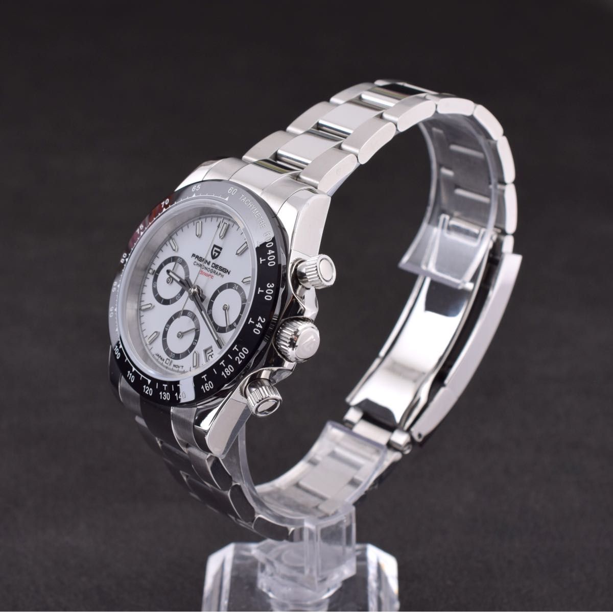 PAGANI DESIGN メンズ 腕時計 高級 ベゼル ステンレス サファイア オマージュ 白 ROLEX ロレックス