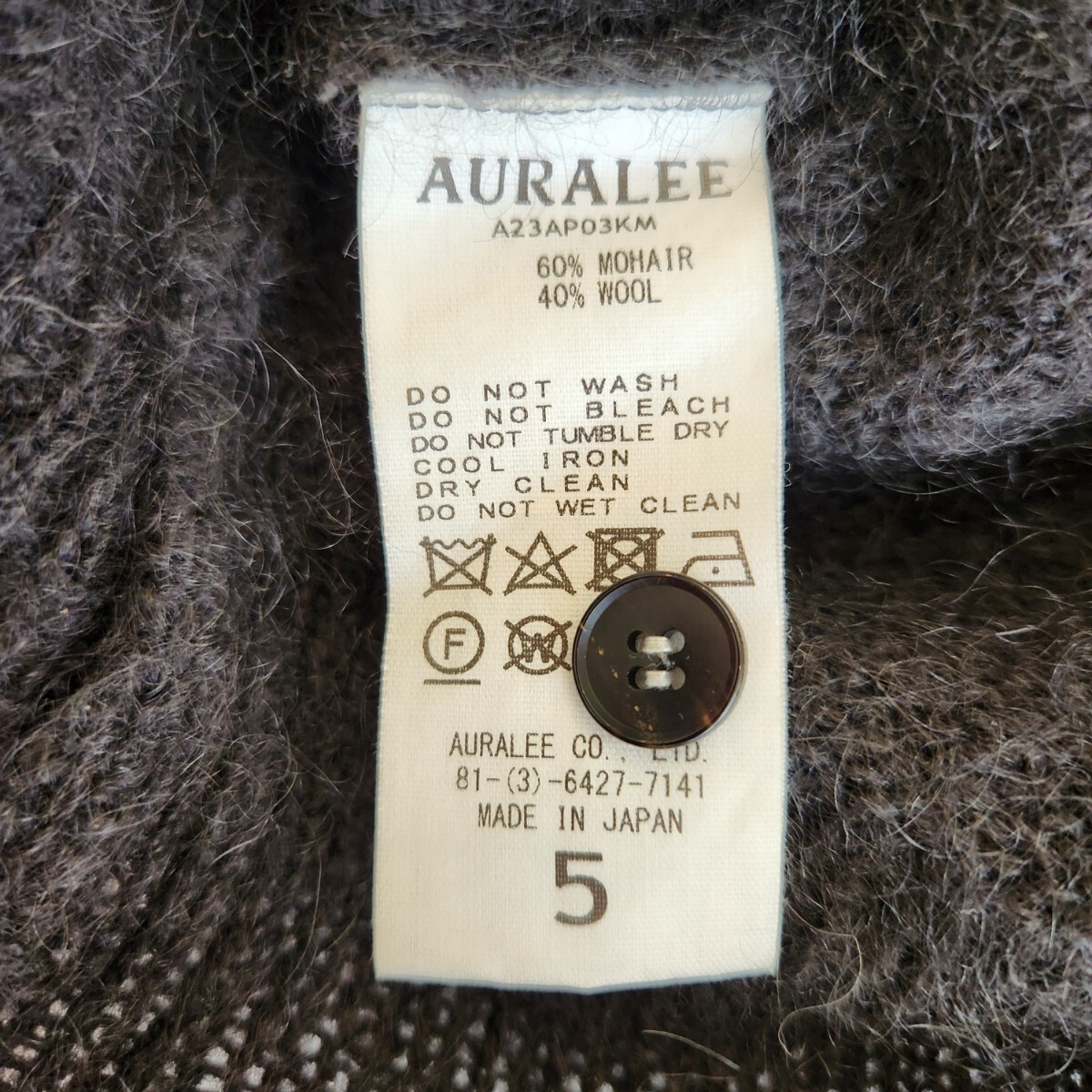 AURALEEo- Rally 23AW BRUSHED SUPER KID MOHAIR KNIT POLO SIZE 5 A23AP03KMmo hair knitted Polo 