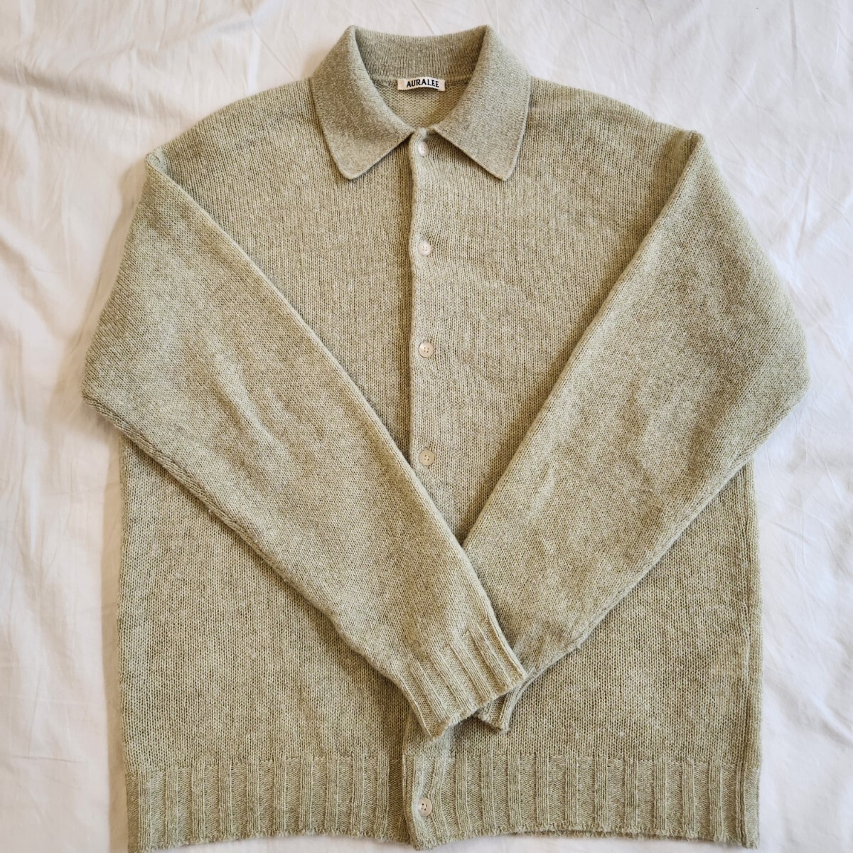 AURALEEo- Rally 23AW SHETLAND WOOL CASHMERE KNIT CARDIGAN SIZE 5 A23AC01SCsheto Land cashmere knitted cardigan 