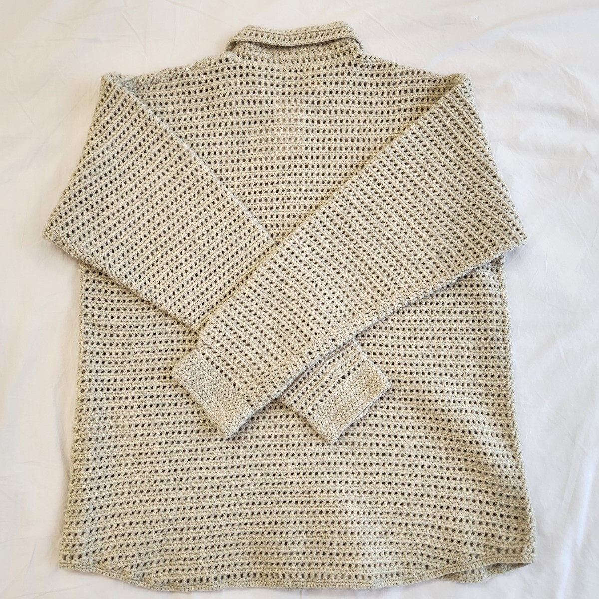AURALEEo- Rally 23AW HAND CROCHET WOOL KNIT SHIRTS SIZE 4 А2ЗАСО1КВ crochet needle braided hand-knitted knitted cardigan 