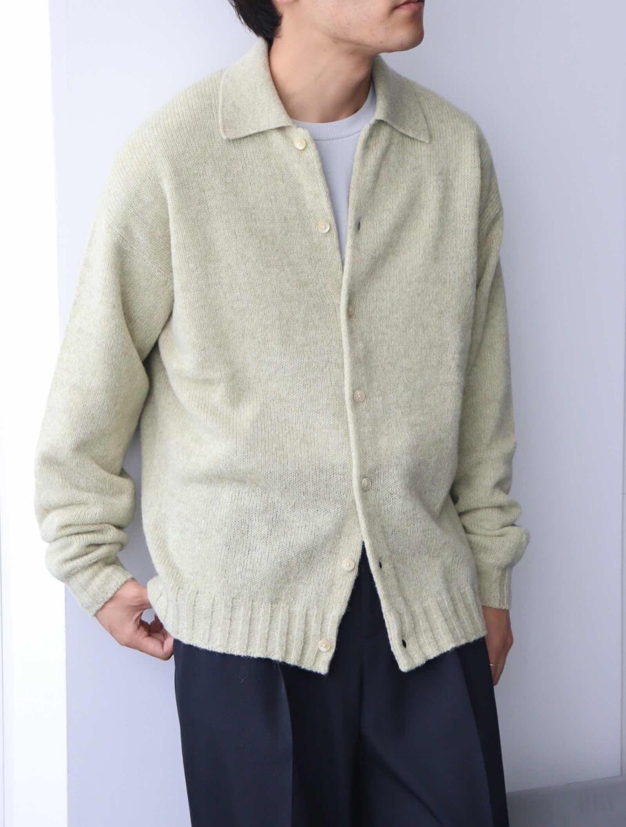 AURALEEo- Rally 23AW SHETLAND WOOL CASHMERE KNIT CARDIGAN SIZE 5 A23AC01SCsheto Land cashmere knitted cardigan 