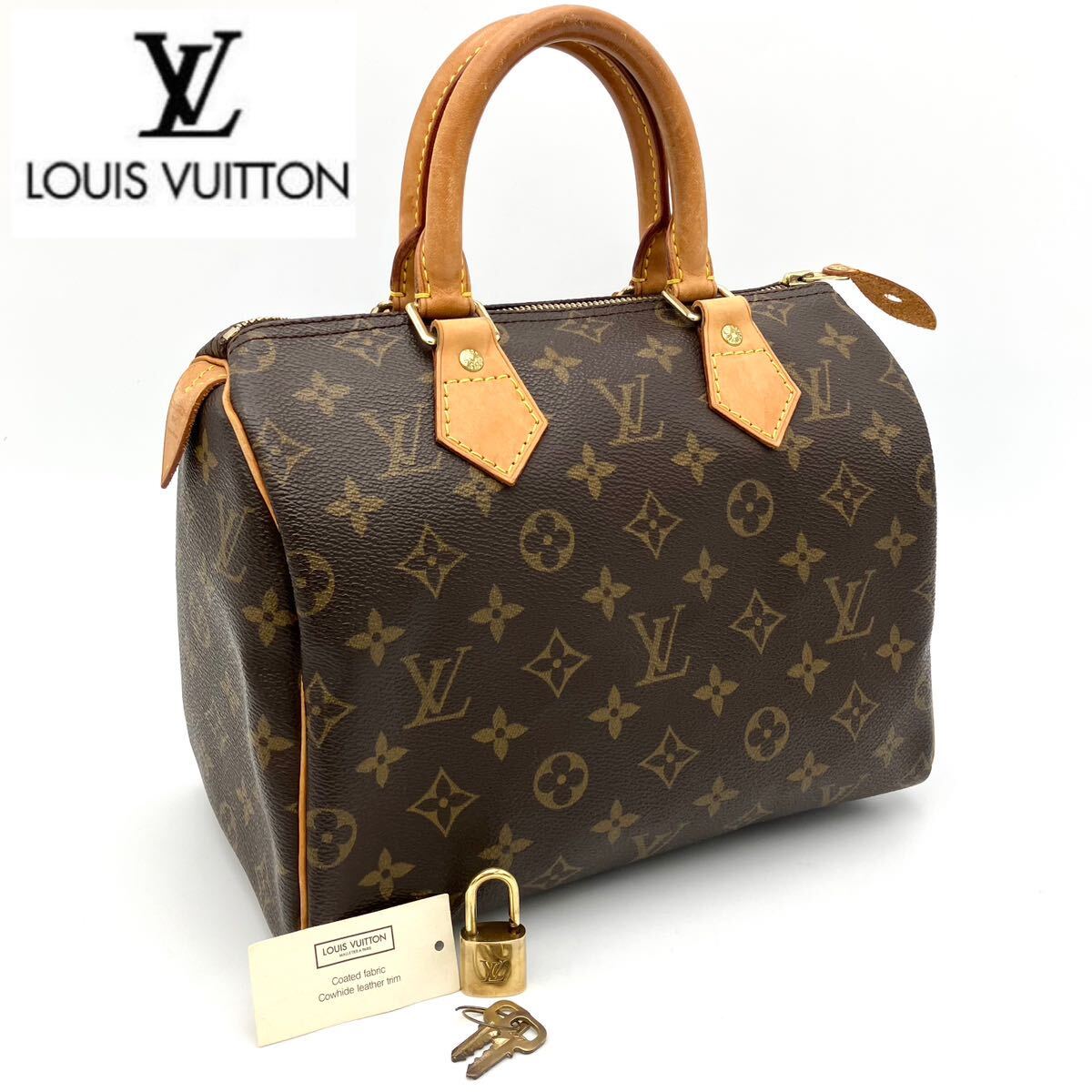 ★極美品★新品同様★LOUIS VUITTON ルイヴィトン モノグラム スピーディ25 ハンドバッグ ミニボストンバッグ ブラウン カデナ付き M41109の画像1