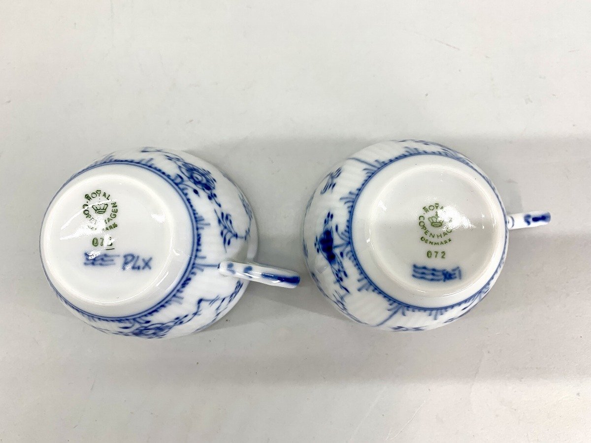 Royal Copenhagen ロイヤルコペンハーゲン ブルーフルーテッド　カップ　2個[03-3600_画像4