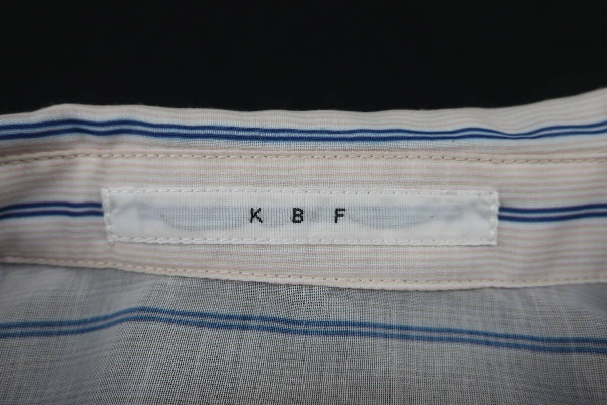 [ отправка 900 иен ] 593 неношеный товар KBFke- Be ef женский sia- рубашка короткий рукав широкий Silhouette flair gya The - полоса One