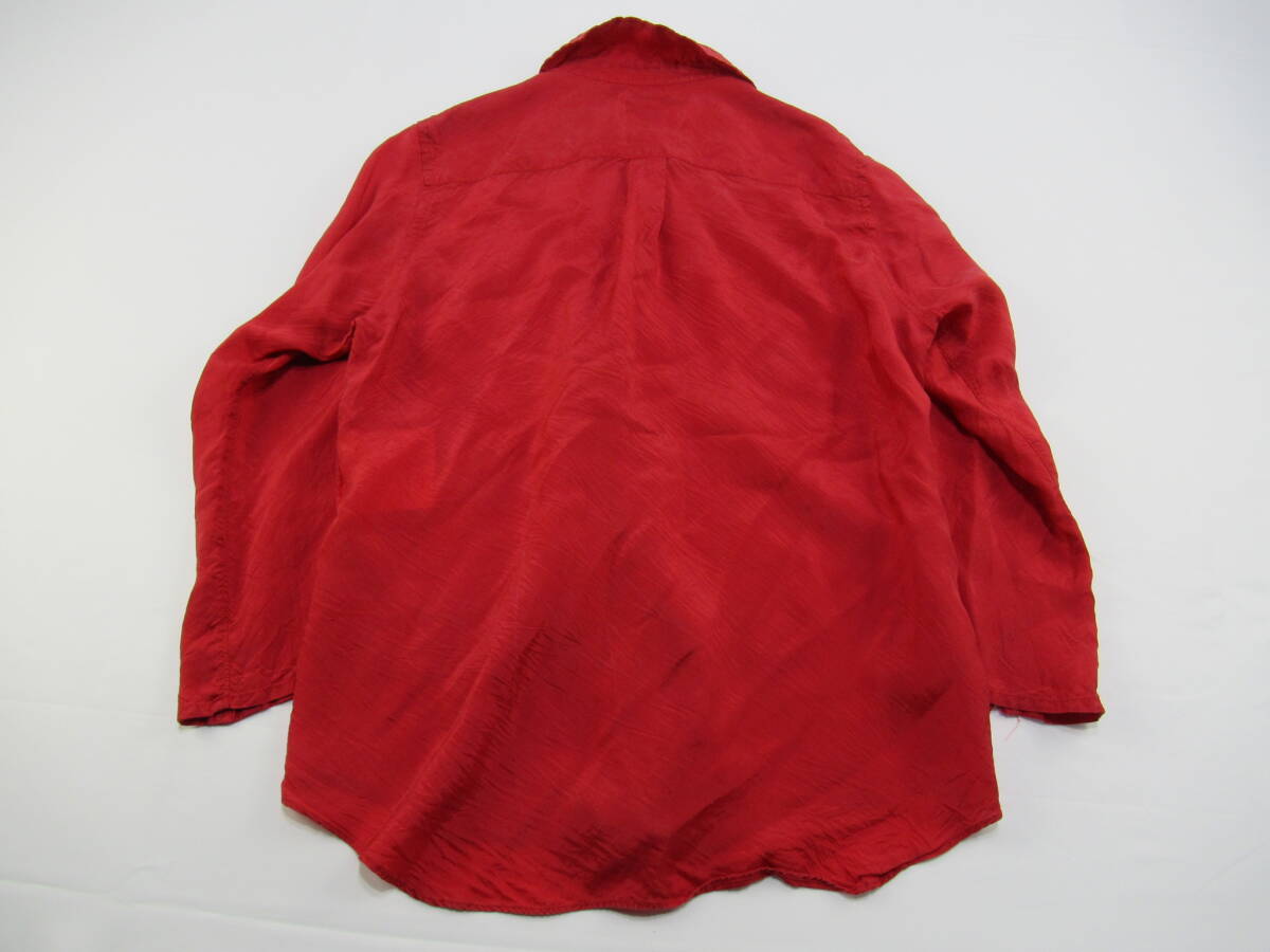 *[S sending 900 jpy ]1162 robe de chambre COMME des GARCONS low bdo car mbru Comme des Garcons RG-B034 satin manner shirt S red AD2002