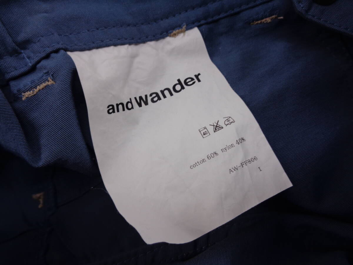 【送900円】　193　タグ付き　and Wander　アンドワンダー　レディース？　切替テーパードパンツ　バイカラー　ブルー×黒　1　定価2.4万_画像5