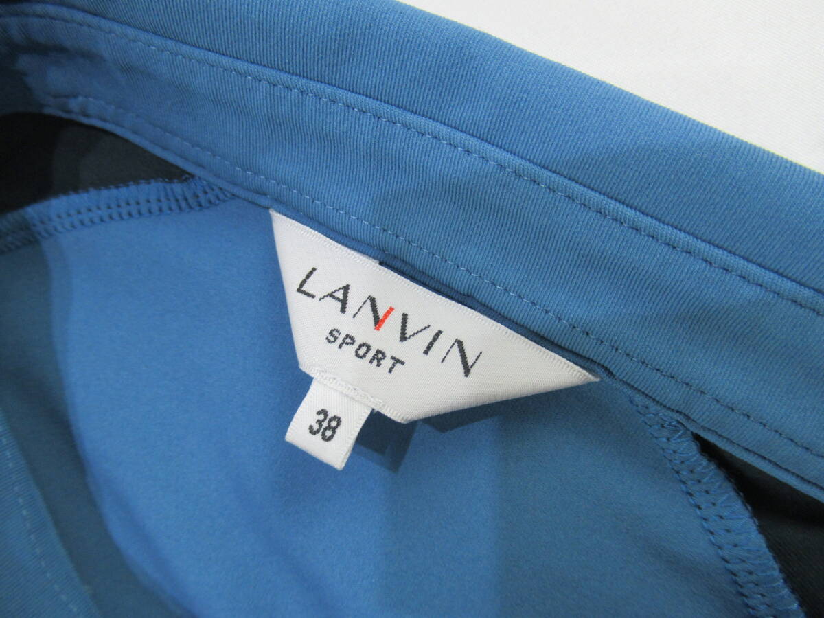 【送900円】　412　卸売　LANVIN SPORT　ランバンスポーツ　メンズ　トップス　半袖カットソー　ハーフジップ　ゴルフウェア　ブルー　38_画像6