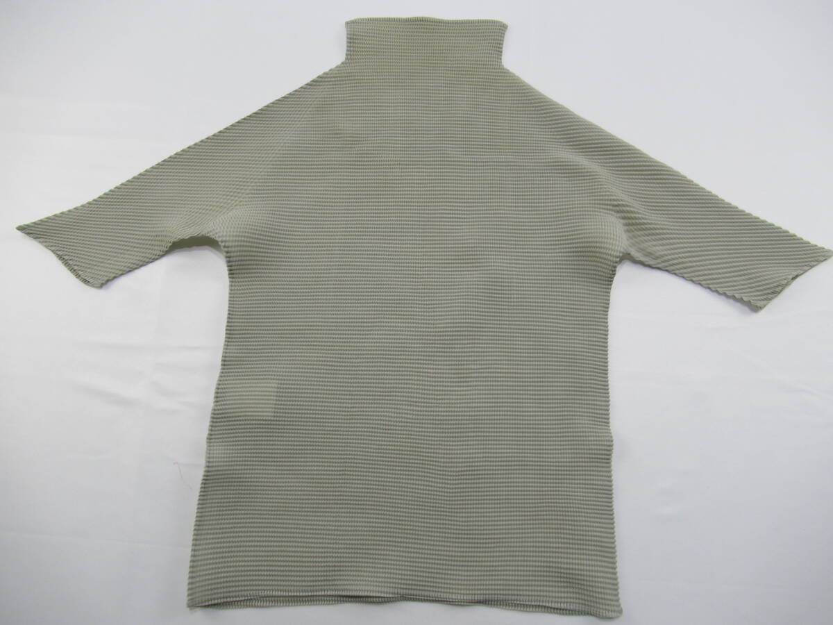 ★【S送900円】1193 ISSEY MIYAKE イッセイミヤケ レディース プリーツカットソー 半袖 グレー系 M ポリエステル100％の画像10