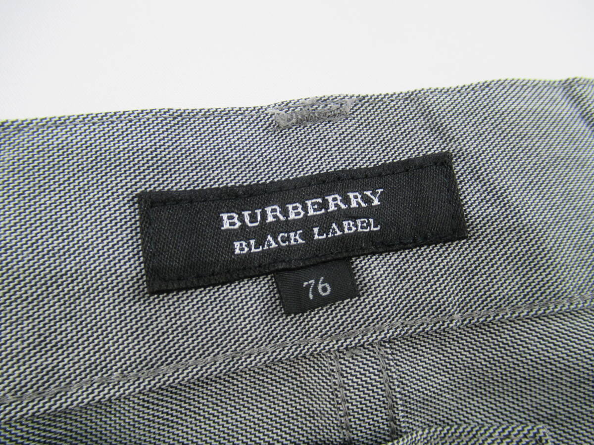 【送900円】 476 BURBERRY BLACK LABEL バーバリー メンズ ストレートパンツ グレー 76 ストレッチ有 ジッパーフライ 三陽商会の画像4