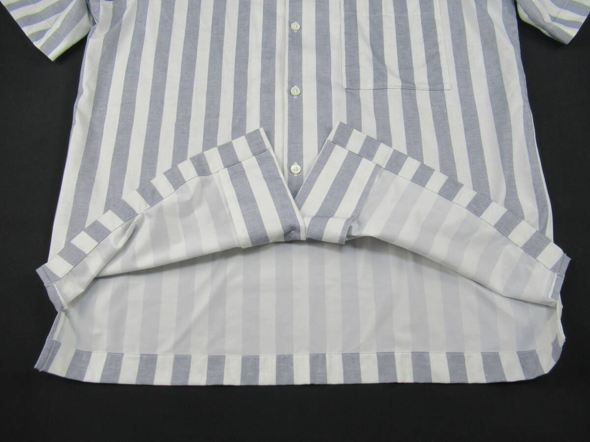 【送900円】 642 TRAIANO トライアーノ ルーマニア製 メンズ オープンカラーシャツ ストライプ 38/15 ストレッチ有の画像4