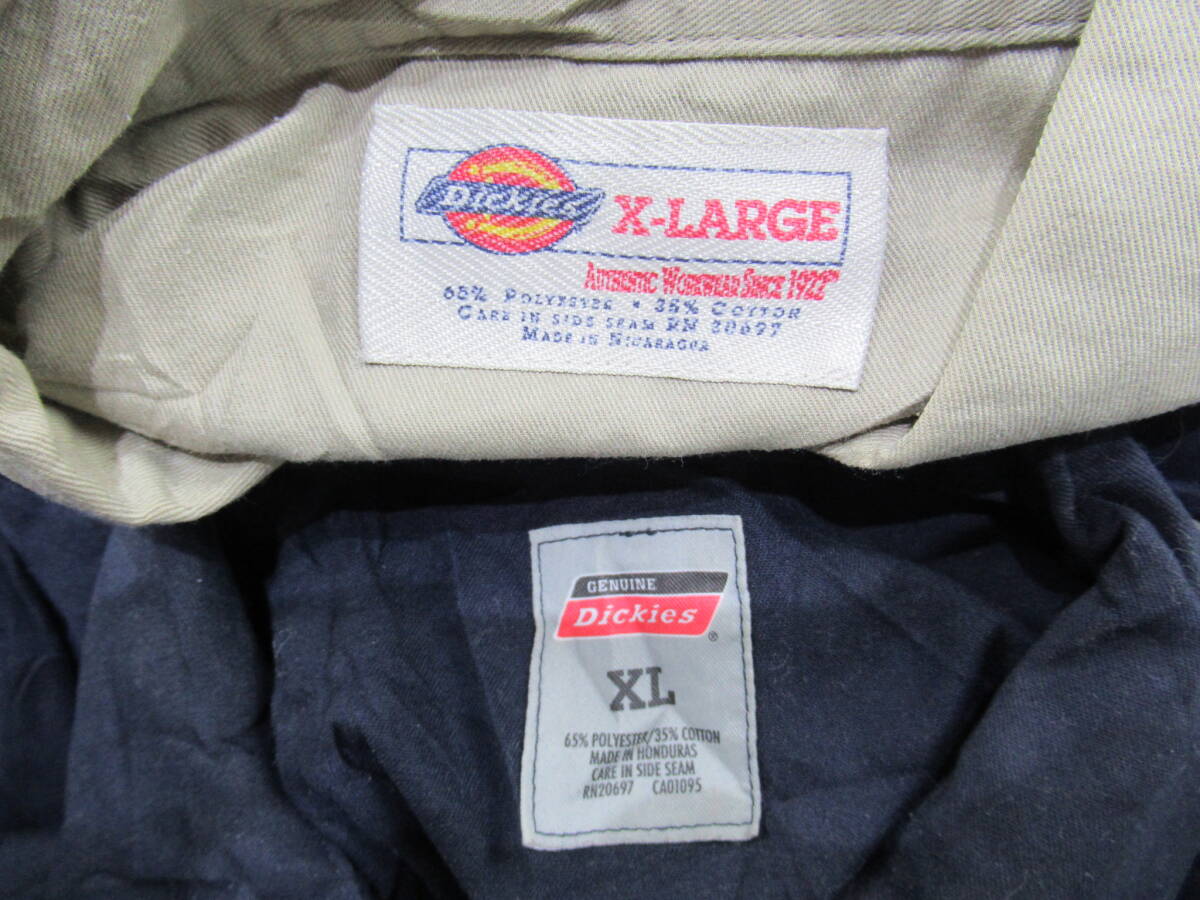 【送900円】 831 卸売 インポート古着 Dickies ディッキーズ① ワークシャツ 半袖 L XL 5枚組 無地 企業ロゴ バラ売り不可の画像8